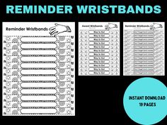 printable reminder wristbands with instructions to help you know how to use them