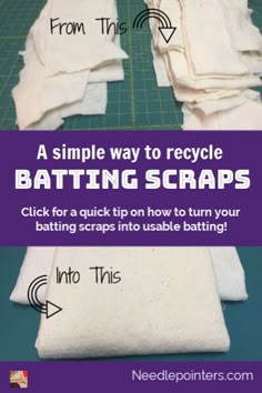 the instructions for how to recycle bath towels on a cutting board with text overlay