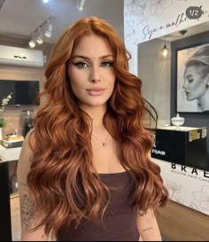 Copper Hair Long, Long Copper Hair, Grace Painting, Deep Auburn Hair, Deep Auburn, Woman With Red Hair, Hair Growth Women, Hair Color Crazy, Air Photo