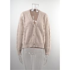 Apricot Button Cable Knit Cardigan Cream Knit Button-up Cardigan, Beige Button-up Cozy Cardigan, Cozy Beige Button-up Cardigan, Cozy Beige Cardigan With Buttons, Cozy Beige Buttoned Cardigan, Beige Winter Cardigan With Buttons, Winter Beige Buttoned Cardigan, Beige Knit Cardigan With Button Closure, Cozy Beige Button-up Sweater