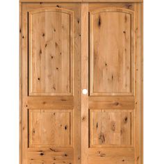 a pair of double doors with wooden panels