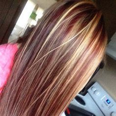 Latest Ideas for Brown Hair with Red and Blonde Highlights - Hairstyle For Women Auburn Lowlights, Red Lowlights, Hair Lowlights, Blonde With Red Highlights, Red And Blonde, Brown Hair With Blonde, Hair With Blonde Highlights, Hair Highlights And Lowlights, Red To Blonde