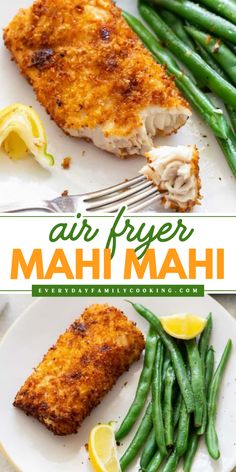 This Air Fryer Mahi Mahi is an easy dinner idea for the family that's crispy and delicious! This flaky fish recipe has an irresistible panko breading and ready in 30 minutes. Add this recipe to your simple weeknight dinner ideas! Parmesan Crusted Mahi Mahi Air Fryer, Panko Crusted Mahi Mahi Recipes, Air Fried Mahi Mahi, Parmesan Crusted Mahi Mahi, Pickerel Recipes, Weeknight Dinner Ideas