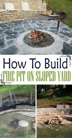 how to build an outdoor fire pit on sloped yard