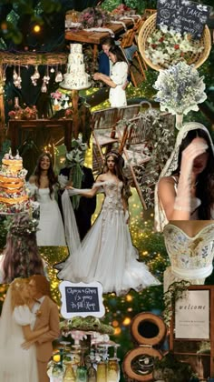 Wedding mood board forest woods forestcore fairycore nature collage Cottage Fairy Wedding, Colorful Enchanted Forest Wedding, Vintage Nature Wedding Theme, Wedding Mood Board Collage, Forest Wedding Mood Board, Celtic Wedding Aesthetic, Hobbit Style Wedding, Enchanted Forest Wedding Diy, Woodland Fairytale Wedding