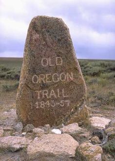 an old oregon trail marker in the middle of nowhere