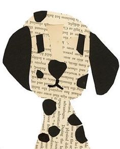 a book with a dog's face made out of newspaper paper and the words pastee dogs on it