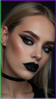 Goth Makeup Looks, Goth Makeup Tutorial, Goth Eye Makeup, Dark Makeup Looks, Freckles Makeup, Goth Glam