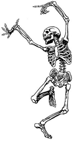 a drawing of a skeleton dancing