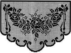 a black and white image of a table cloth with floral designs on the border, vintage line drawing or engraving illustration