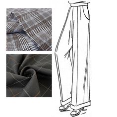 a drawing of a woman's pants and the pattern is shown in black and white