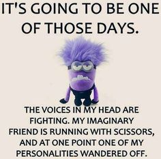 a purple stuffed animal with the caption it's going to be one of those days