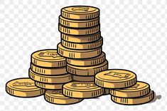 a stack of gold coins on a white background clip art, hd png downloading