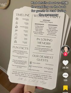 someone is holding up some fake tickets for their wedding day, and it looks like they are