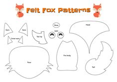 an animal cut out with the words felt fox patterns