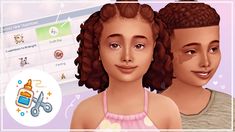 an animated image of two people, one with curly hair and the other with brown eyes