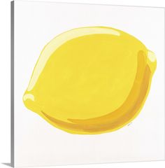 a painting of a lemon on a white background