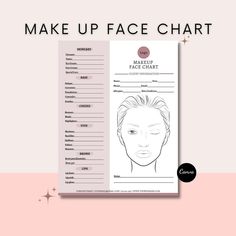 the makeup artist's face chart is shown with text that reads make up face chart