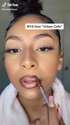 Lip Combos For Light Skin Tutorial, Lip Ideas Make Up Natural Makeup, Glossy Lips With Lip Liner, Pink Lip Brown Liner, Matte Lip Combos For Dark Skin, Lashes And Lipgloss Look, Affordable Lip Combos, Lip Liner Tutorial For Small Lips, Light Skin Lip Combo