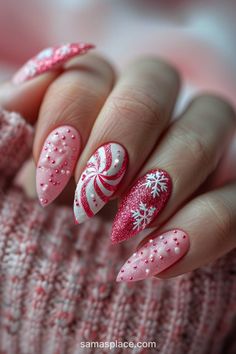 Pink Winter Nails, Winter Nails Art, Pink Tip Nails, Fail Nails, Plum Nails, Cute Nail Colors, Nails Art Ideas, Pink Winter, Classy Acrylic Nails