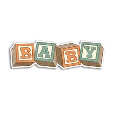 Baby Alphabet Blocks Sticker Cheerful Nursery, Posts Ideas, Baby Logo, Alphabet Blocks, Pride Stickers, Nature Stickers, Sunny California, Sticker Material, Food Stickers