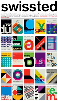 an image of the cover of swiss magazine swissted with many different colors and shapes