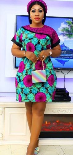 Simple Kitenge Dress Design, Casual Ankara Dresses, Ankara Gowns For Women, Short Kitenge Dresses Designs, Simple Short Ankara Dresses, Simple Ankara Short Gown Styles, Simple African Dresses, Print Dress Designs, Ankara Short Dresses