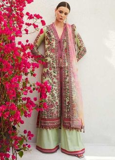 Hussain Rehar Eid Luxury Lawn Collection 2024 Lilac And Orange, Stitching Styles