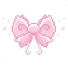 a cross stitch pattern of a pink bow