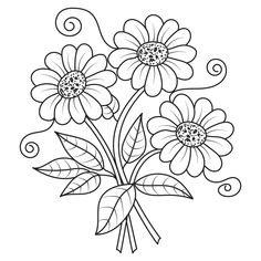 a bouquet of flowers coloring page