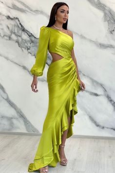 Prom Dresses Classy, Lime Green Dress, Classy Prom, Elegant Wedding Guest Dress, Soiree Dress, Classy Prom Dresses, Dresses Classy, Stylish Party Dresses