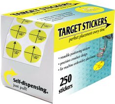 a package of self - adhesive stickers on a white background with yellow arrows