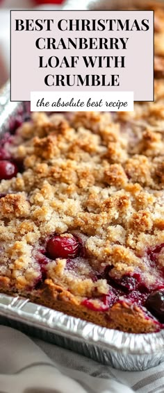 Image for Best Christmas Cranberry Loaf with Crumble Mini Cranberry Loaves, Cranberry Sourdough Recipes, Desserts With Fresh Cranberries, Cranberry Cream Cheese Loaf, Christmas Cranberry Loaf, Cranberry Bread Recipes Easy, Christmas Loafs, Fresh Cranberry Recipes Baking, Cranberry Loaf