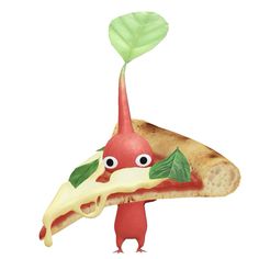 a piece of pizza with cheese and toppings on it is shaped like a mushroom