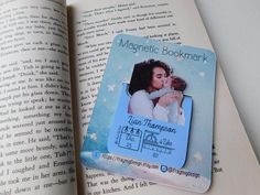 a bookmark with an image of a couple kissing