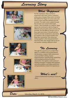 the learning story is shown in this brochure for children to learn how to use it