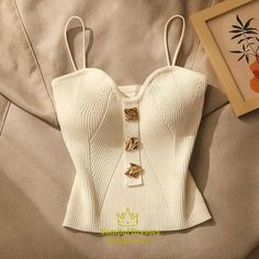 White Chic French Cross-Knit Suspender Camisole: Elevate Your Summer Style Summer French Style, Summer Wear For Women, Suspenders For Women, Summer Outfits 2024, White Chic, Women Tees, Middle Age Fashion, Style Français, Womens Camisoles