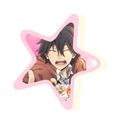 an anime character holding a star shaped object