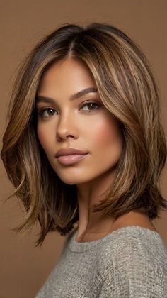 Discover trendy short silk press hairstyles, tips, and product essentials for sleek, voluminous styles and easy maintenance. Brown Bob Money Piece, Chin Length Bob Middle Part, Flirty Bob Hairstyles, Medium Bob Hairstyles Shoulder Length, Brown Hair Bobs, Executive Hairstyles For Women, Black Woman Haircut, Dark Blonde Long Bob, Long Wavy Bob Hairstyles