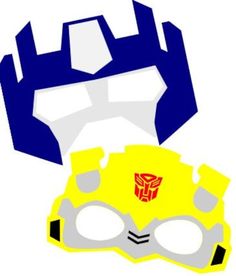 an image of two masks with different designs on them, one is yellow and the other is blue