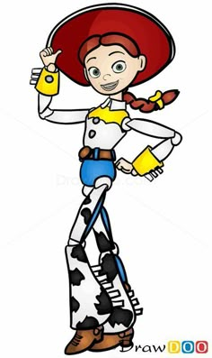 a woman in a cowboy hat and boots with her hand on her hip, pointing to the