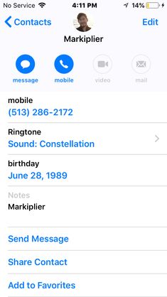 an iphone screen showing the settings for sending messages to someone on their cell phone,