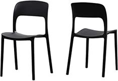 two black chairs sitting next to each other