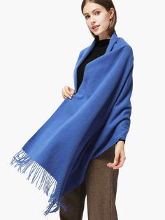 100% Cashmere Wrap | Blue Cashmere Shawl | Ovcio Warm Scarves For Outdoor Fall Use, Comfortable Super Soft Winter Outerwear, Casual Solid Shawl For Winter, Casual Solid Winter Shawl, Blue Winter Scarves For Cold Weather, Solid Color Shawl Wrap For Winter, Solid Color Winter Shawl Wrap, Solid Color Winter Shawl, Winter Shawl Scarf Outerwear