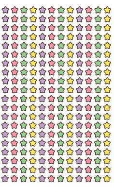 colorful stars are arranged in rows on a white background