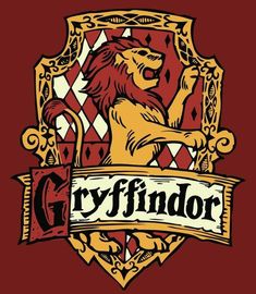 a red and yellow flag with the word gryffindor on it