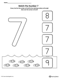 the number seven worksheet for children to learn numbers and how to use them