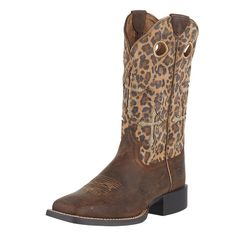 PRICES MAY VARY. 4LR technology provides lightweight support as you walk and ride Synthetic lining Removable All Day Cushioning insole Duratread sole is extremely durable while still letting your foot flex Wide Square Toe Montana Cowgirl, Leopard Boots, Outfit Simple, Ariat Boots, Cowgirl Boot, Stylish Boots, Cowgirl Western, Western Boot, Prints And Patterns