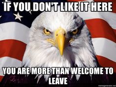 an eagle with the words be patriotic and show a veteran your boos