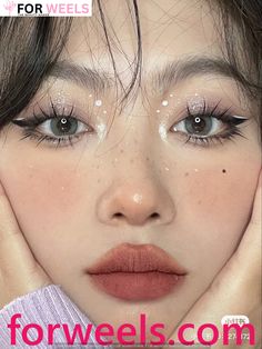 Cute Makeup Looks Korean, Fairy Douyin Makeup, Bunny Face Type Makeup, Cold Girl Makeup Aesthetic, Jelly Look Makeup, Douyin Makeup Hooded Eyes, Ulzangg Makeup, Dark Douyin Makeup, Valentine’s Day Make Up